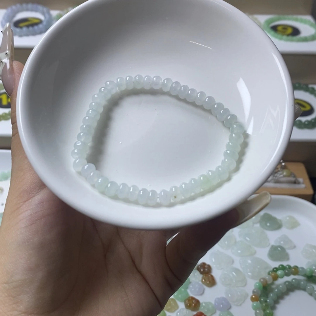 翡翠未镶嵌手链算盘卡5.8