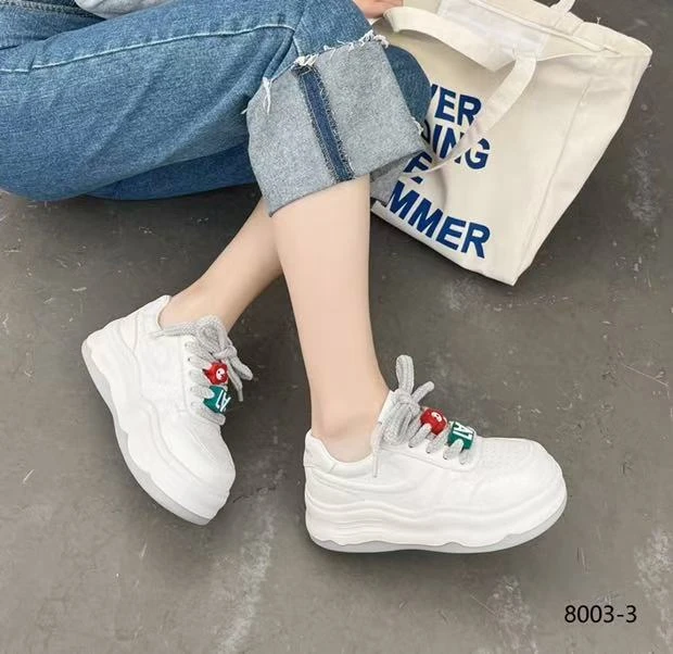 【韩衣舍】8003-3圆头运动休闲鞋时尚休闲鞋鞋女鞋厚底透气