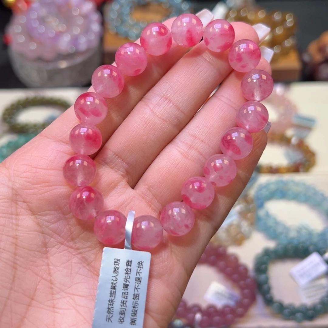 石英质玉手串未镶嵌?**?天花板蔷薇樱花雨11mm