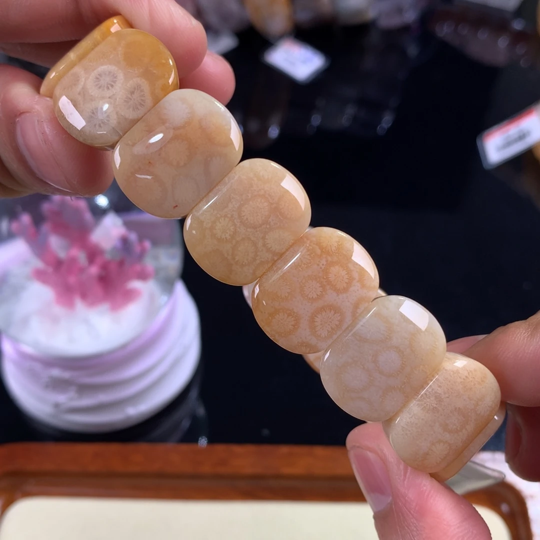 硅化珊瑚（珊瑚玉）未镶嵌吊坠(赠链)48号冰糖果冻花嫩！