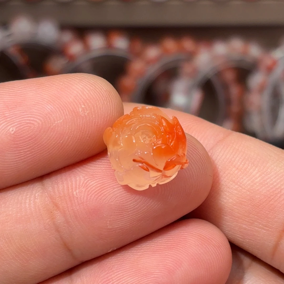 未镶嵌川料南红玛瑙牡丹花