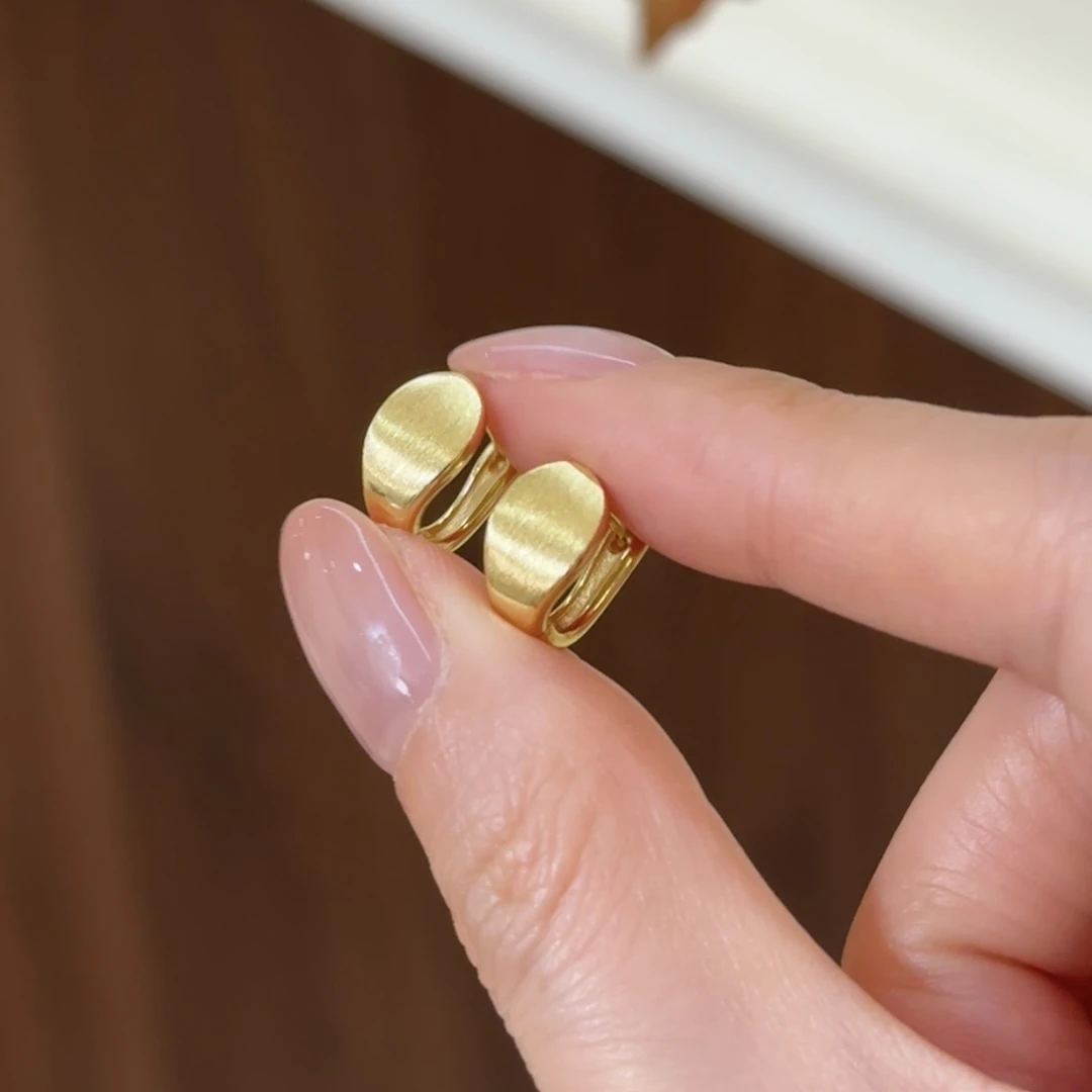 铜合金合成锆石耳饰 【光芒】轻奢金色简约耳饰百搭小巧耳环素款女