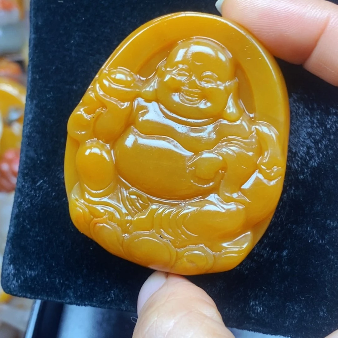 未镶嵌石英质玉（黄龙玉）吊坠(不含链)