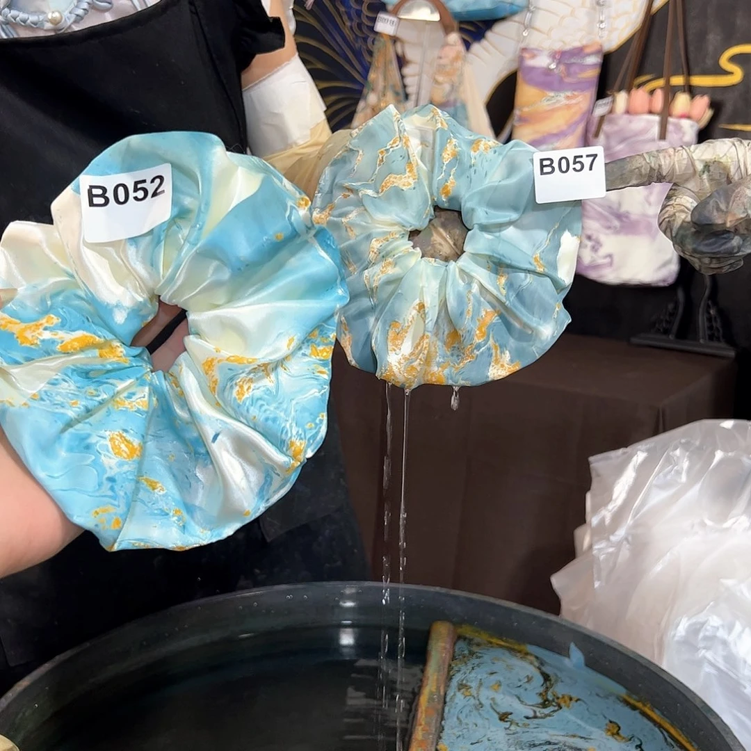 057落花流水圆饼发圈手作