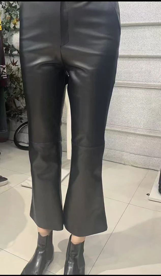 【宾姐服饰】（款号239）2025年新款真皮绵羊皮百搭版微辣裤