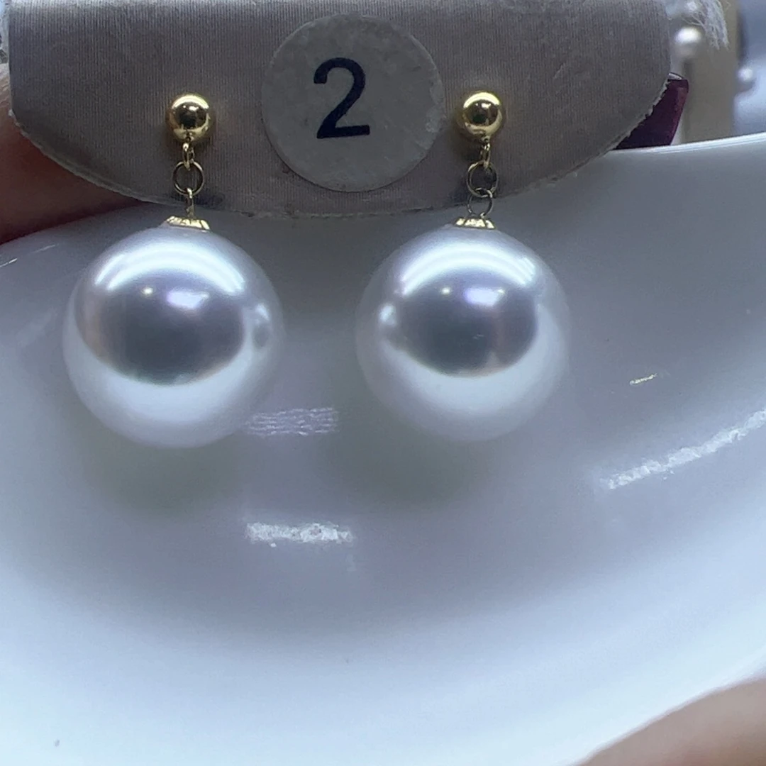 淡水珍珠耳饰18K金镶嵌
