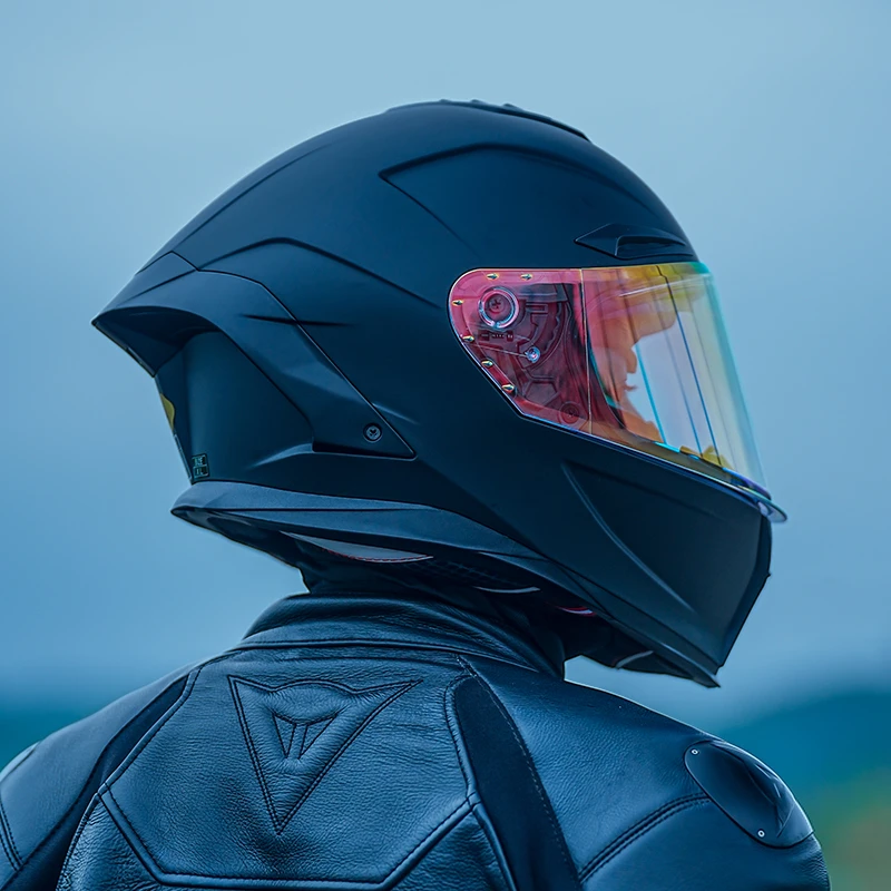 艾狮头盔男摩托车机车蓝牙全盔大尾翼冬季双镜片特大码3c认证防赛