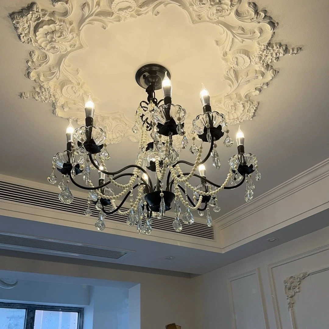 别墅创意客厅轻奢美式复古简约大气吊灯发光复古法式