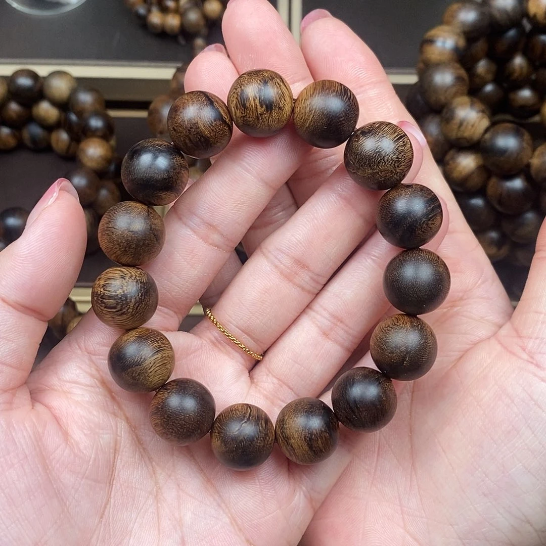 沉香手串越南芽庄白棋楠虎皮缨子瘤疤沉水