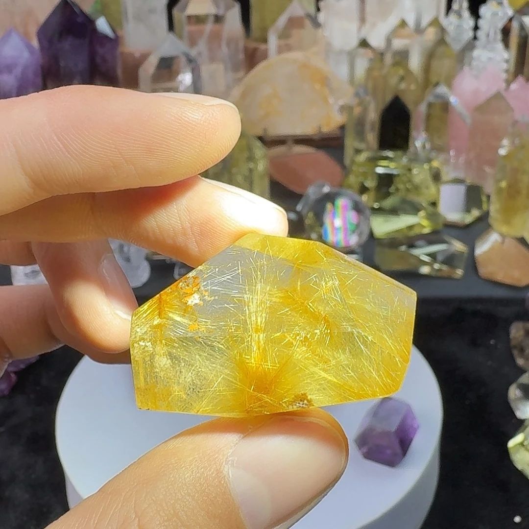 珠宝半成品水晶未镶嵌金发晶