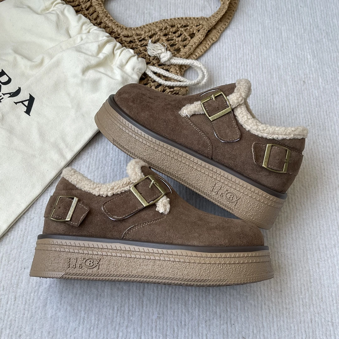 【酒窝专属】XGXC保暖休闲百搭棉鞋厚底加绒毛毛脖肯女鞋-XG5008