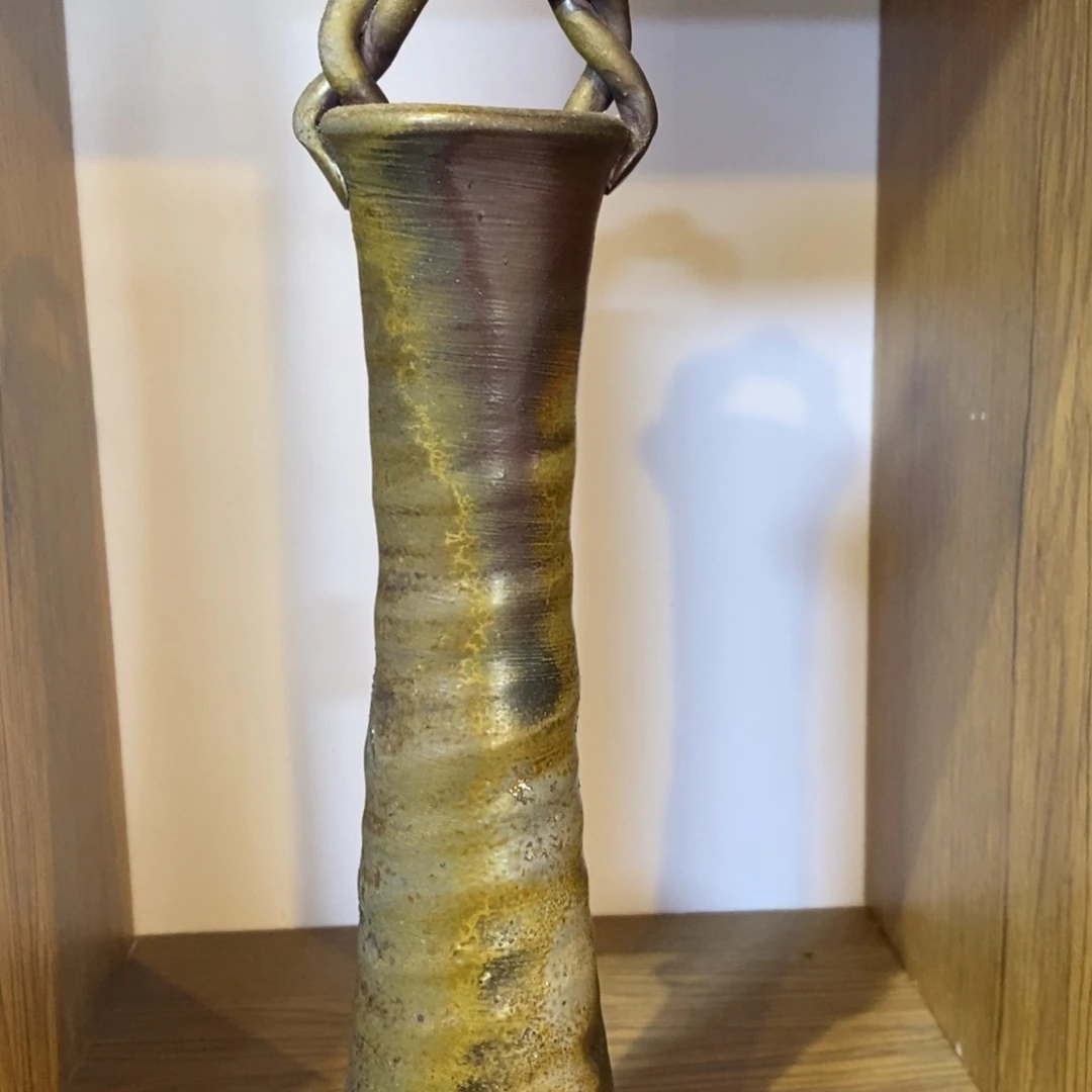 瓷片备前烧提梁花器