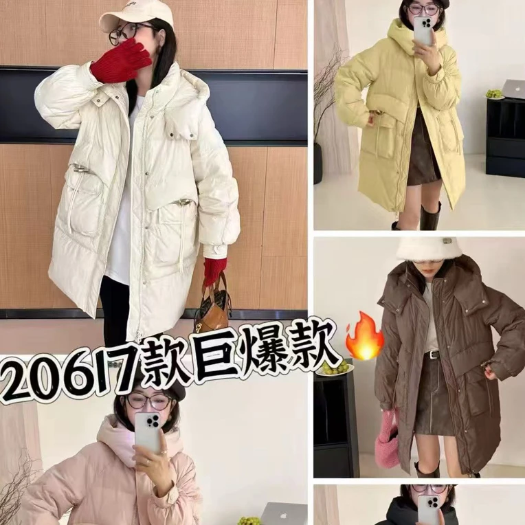 邹先森20617-29杭州品牌冬季时尚连帽加厚保暖中长款外套