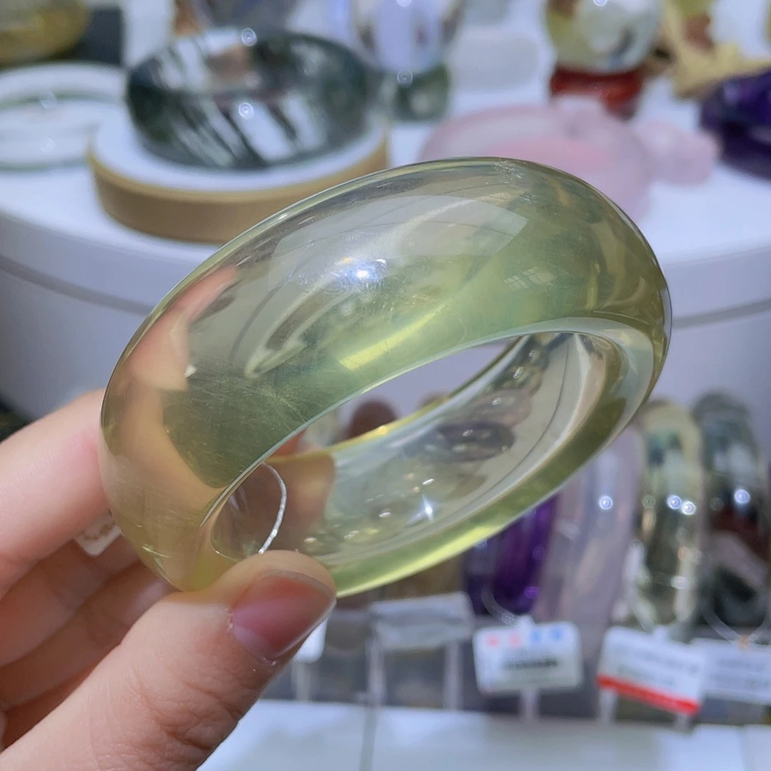 水晶手镯未镶嵌天然黄水晶手镯