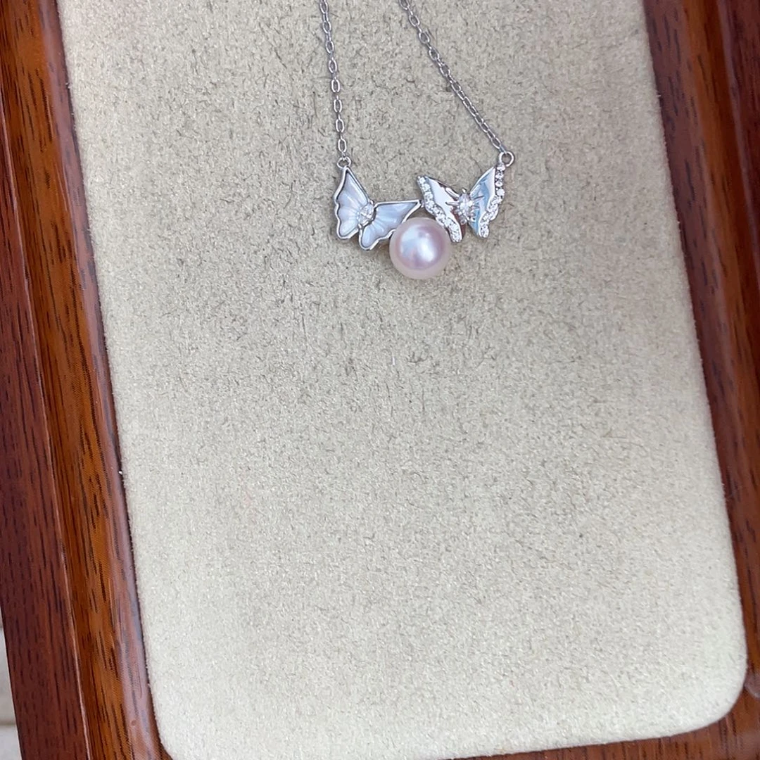 颈饰银S925镶嵌海水珍珠