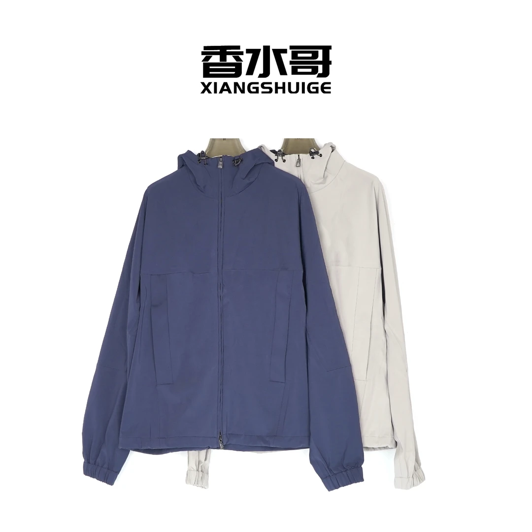 2025秋冬新款男宽松百搭压胶男士夹克纯色休闲户外外套