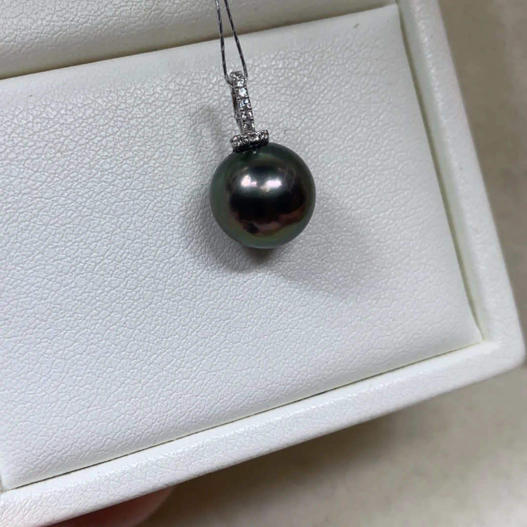 海水珍珠18K金镶嵌吊坠(不含链)10.8mm