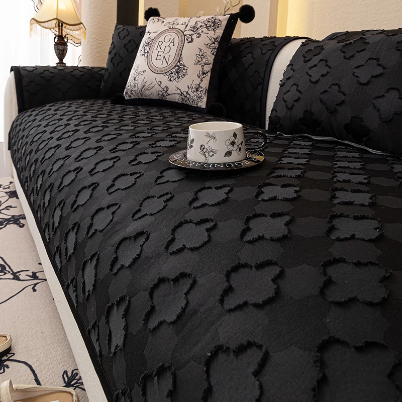 轻奢简约风沙发垫四季通用客厅高级感2025新款法式复古沙发套罩巾