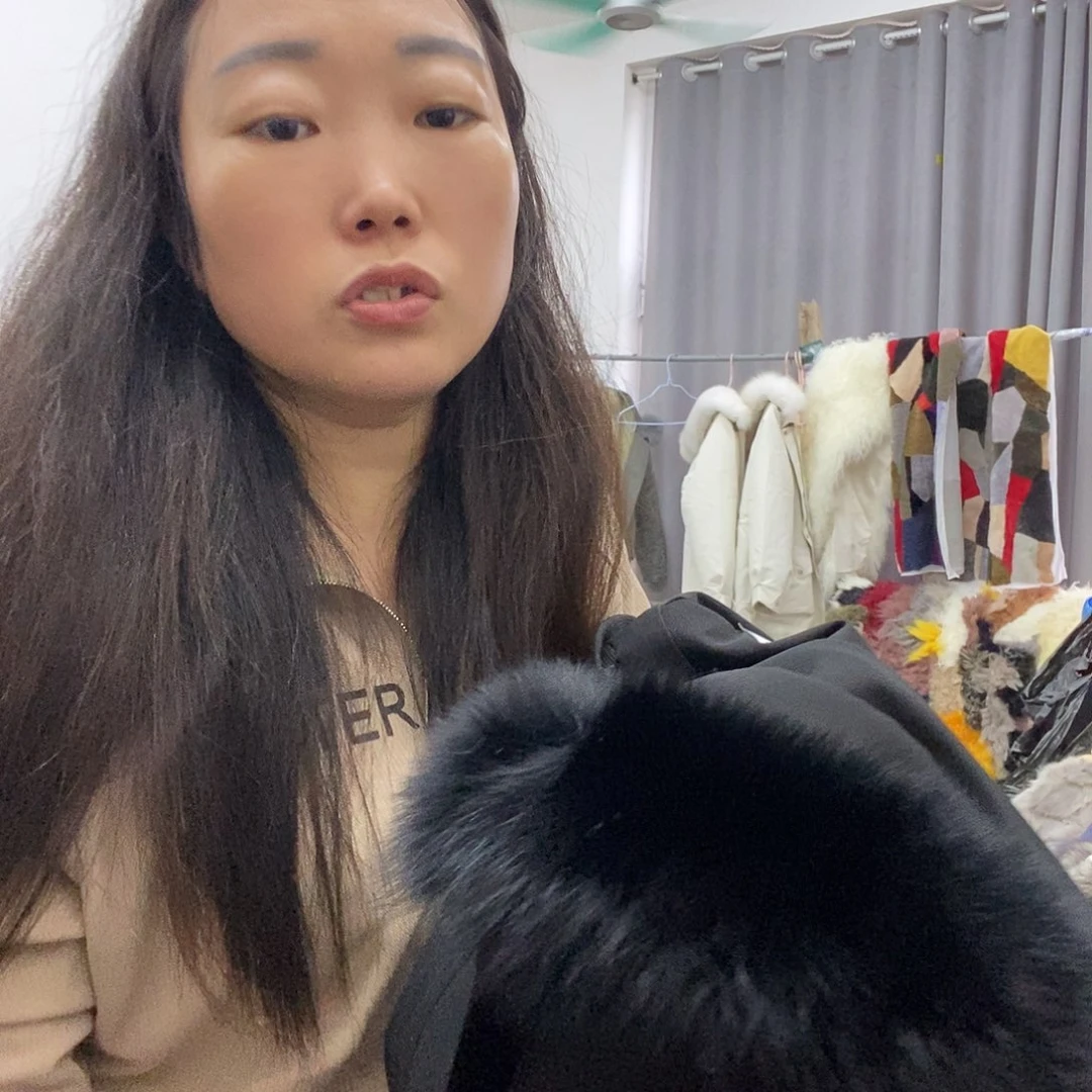 三醋酯纤维兔绒瑕疵品处理黑色xxl
