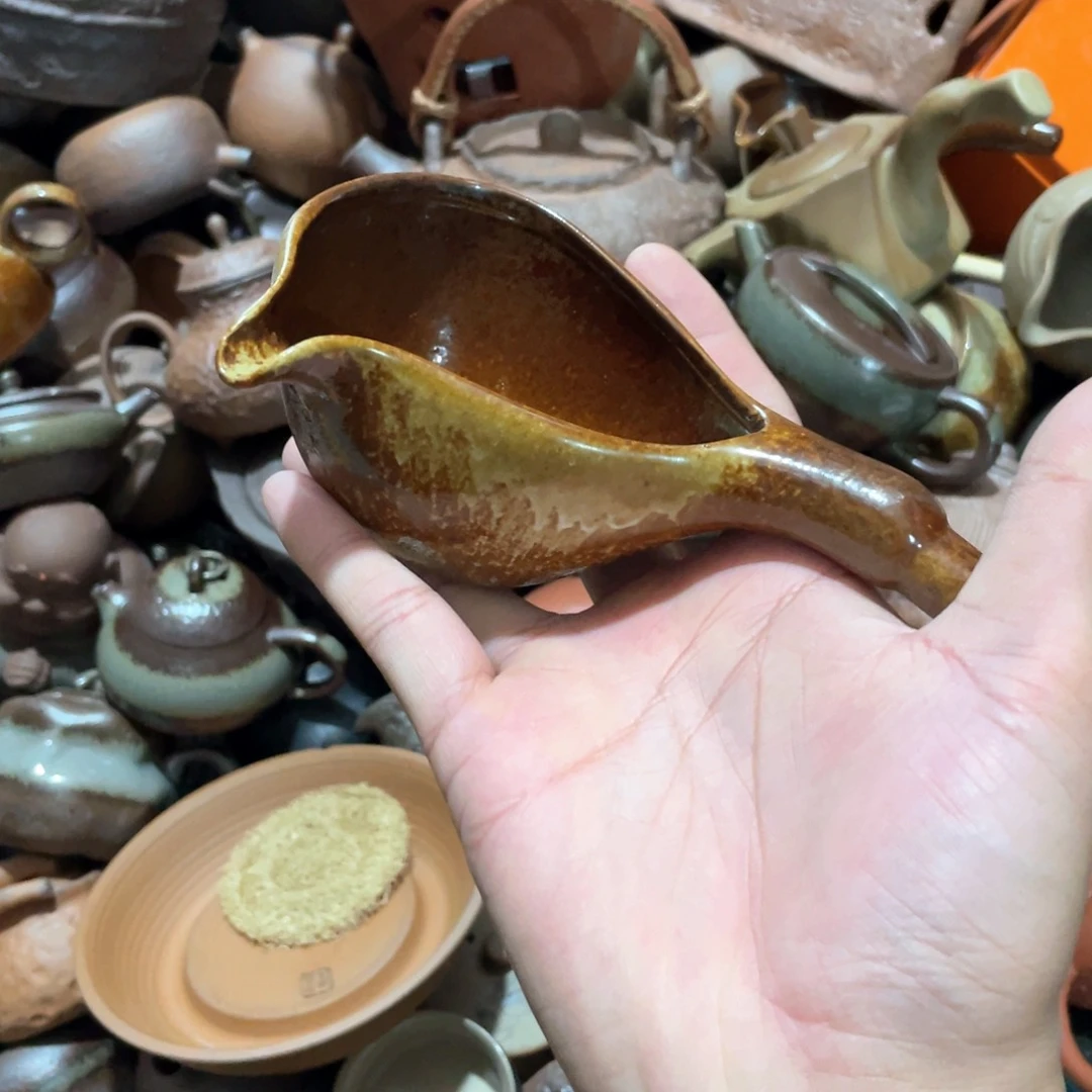 瓷片原矿绿植盆景茶香熏酒