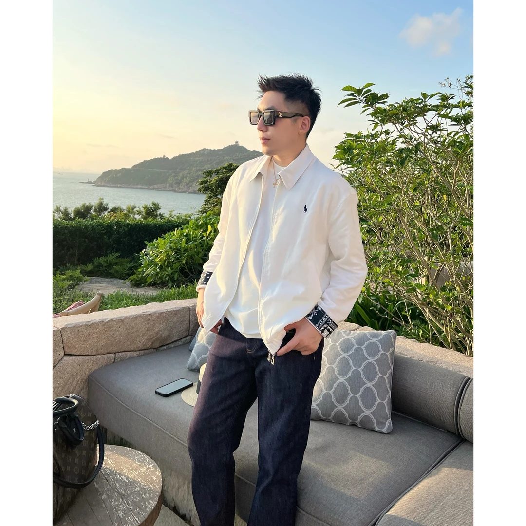 【腰果花夹克】李查德慵懒25秋格纹绣马衣服情侣休闲夹克男士外套