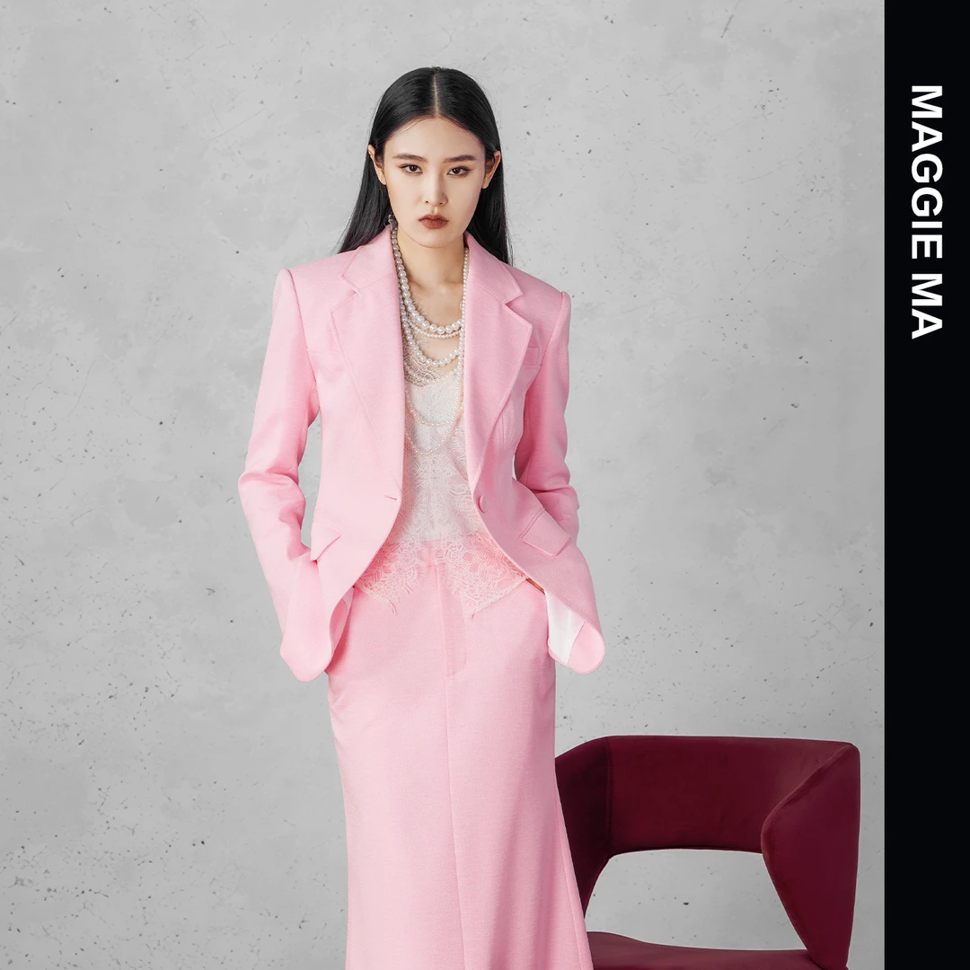 MAGGIE MA马婧设计师款温柔粉色浪漫甜美少女套装裙332C/333B