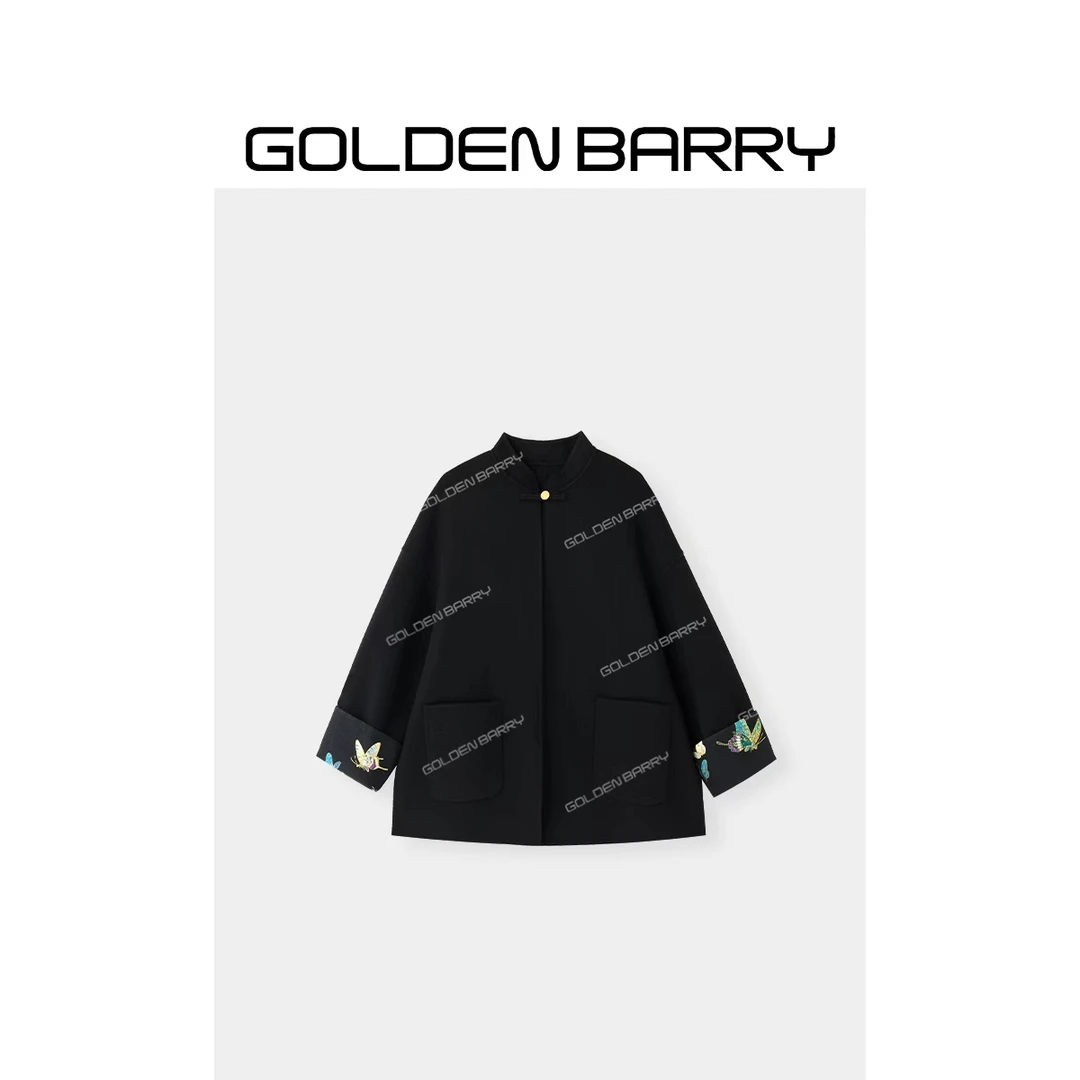 GOLDENBARRY|142101“墨转芳华”中式双面呢大衣