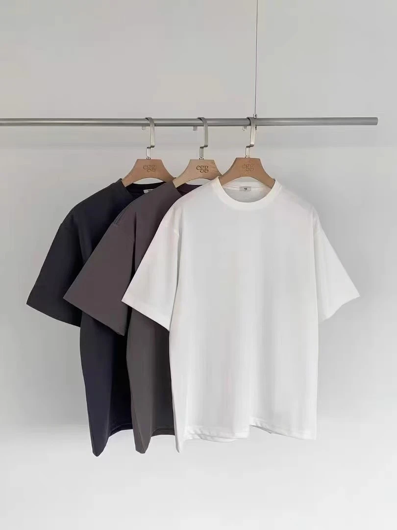 泡菜~东大门egg2025春新款三色圆领后背字母休闲短袖T恤
