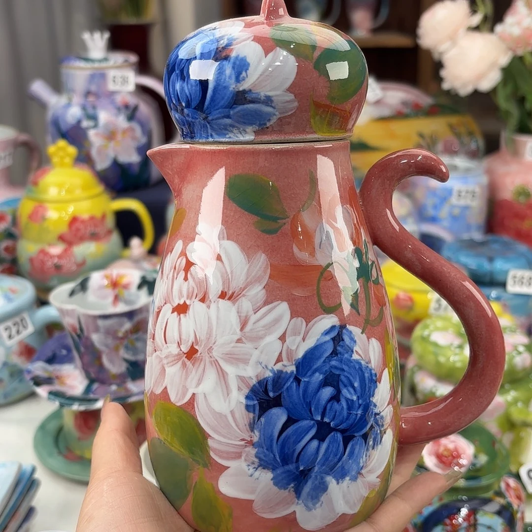 景德镇手绘高温釉下彩陶瓷茶具