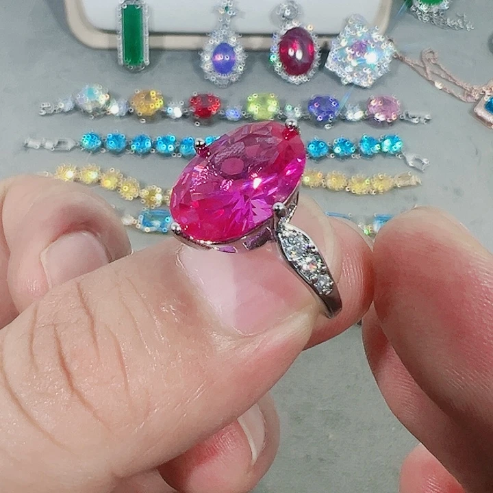钨金无红宝篮宝满钻镶嵌大宝贝