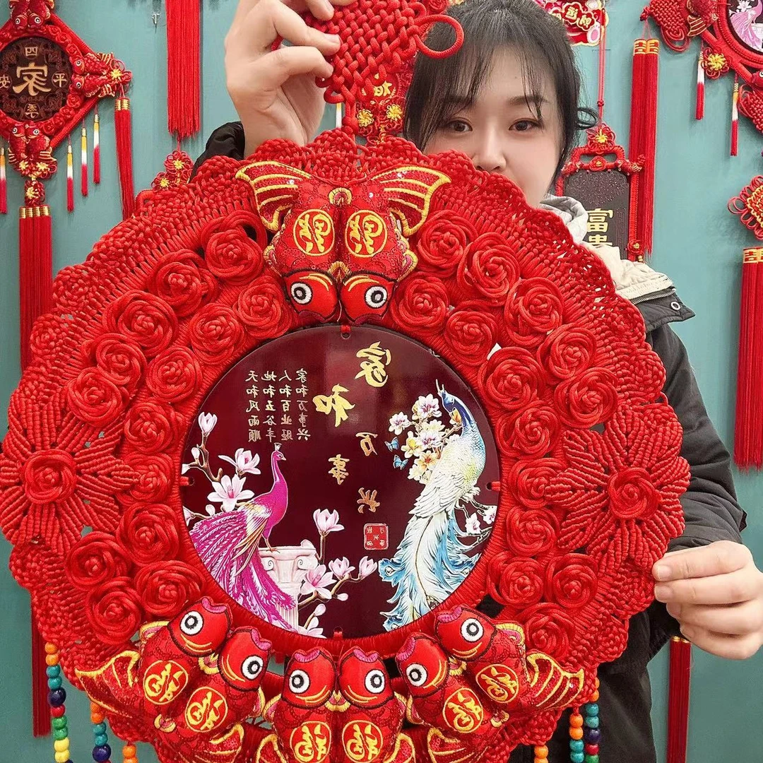 新年桃木挂件莲花款