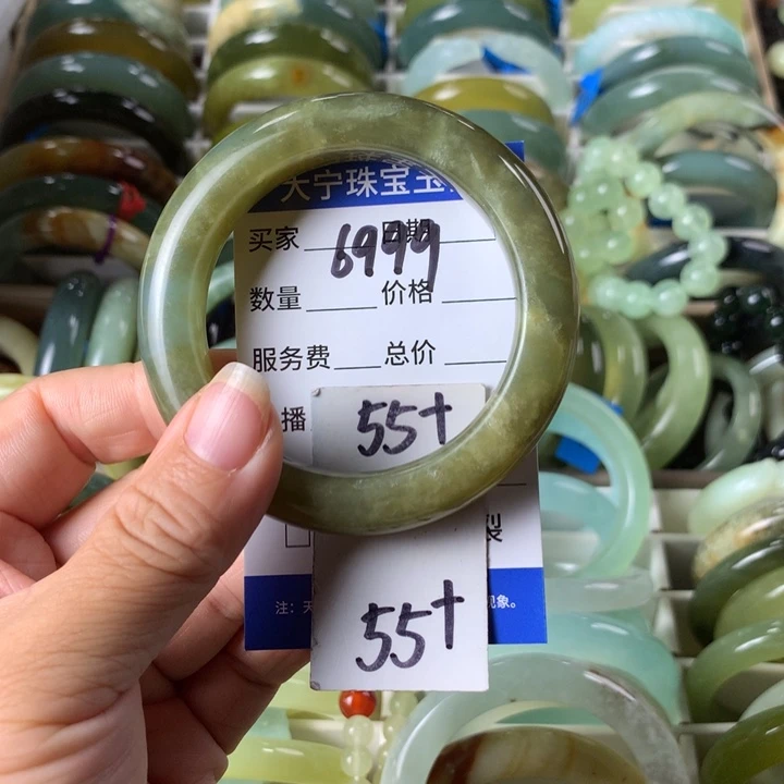 未镶嵌蛇纹石玉手镯6999