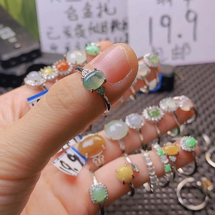 翡翠戒指未镶嵌k***y缅甸天然