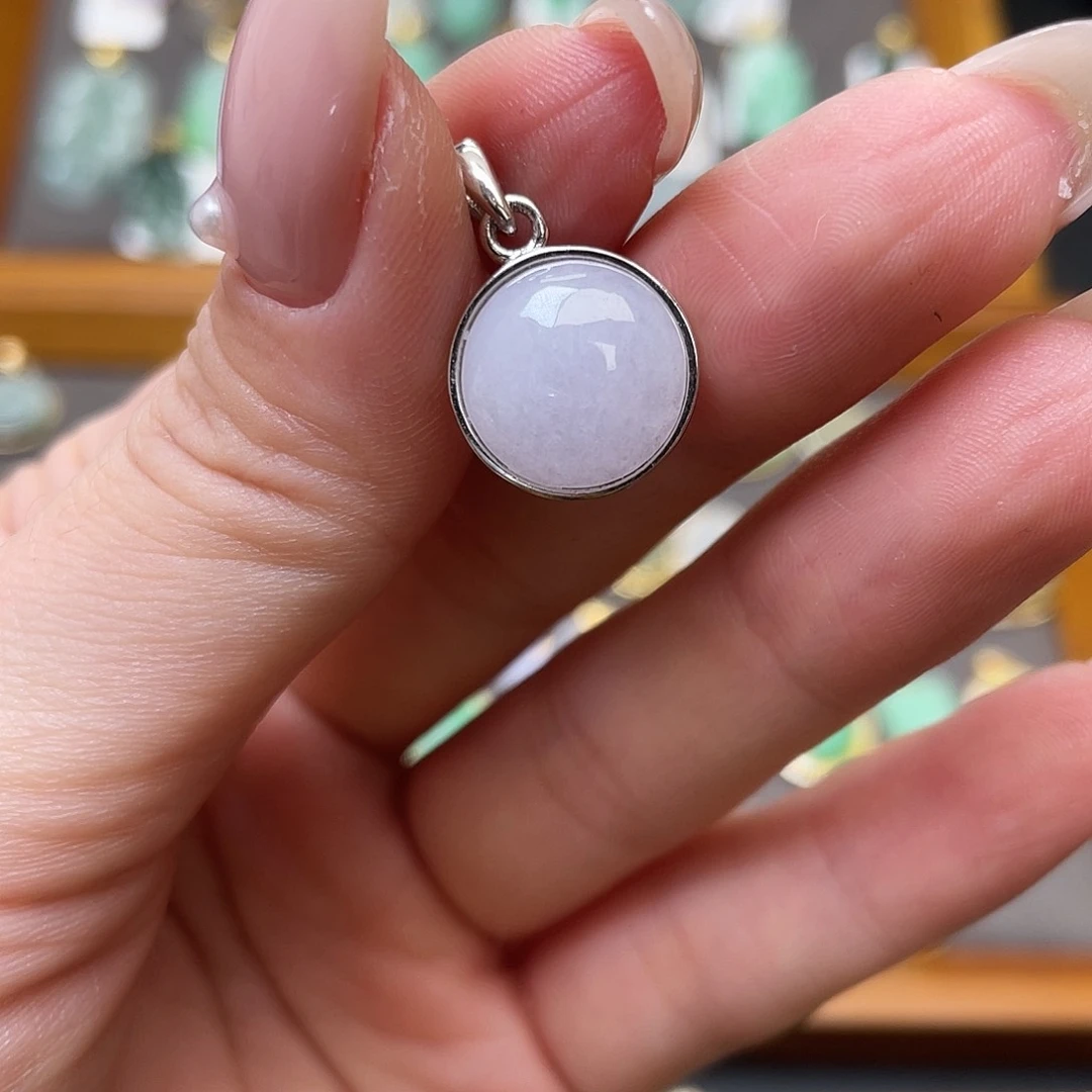 翡翠银S925镶嵌吊坠(不含链)