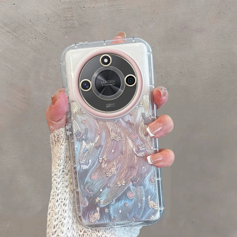 适用华为荣耀x60手机壳brc-an00新款女可爱猫咪全包防摔卡通创意