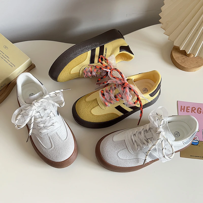 希玥乳胶鞋垫/厚底德训鞋女鞋小白鞋2025春季新款小众板鞋ins潮款