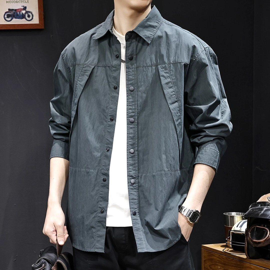 LEIGHZ/雷茨山系户外衬衫男外套长袖2025新款休闲衣服百搭高级感