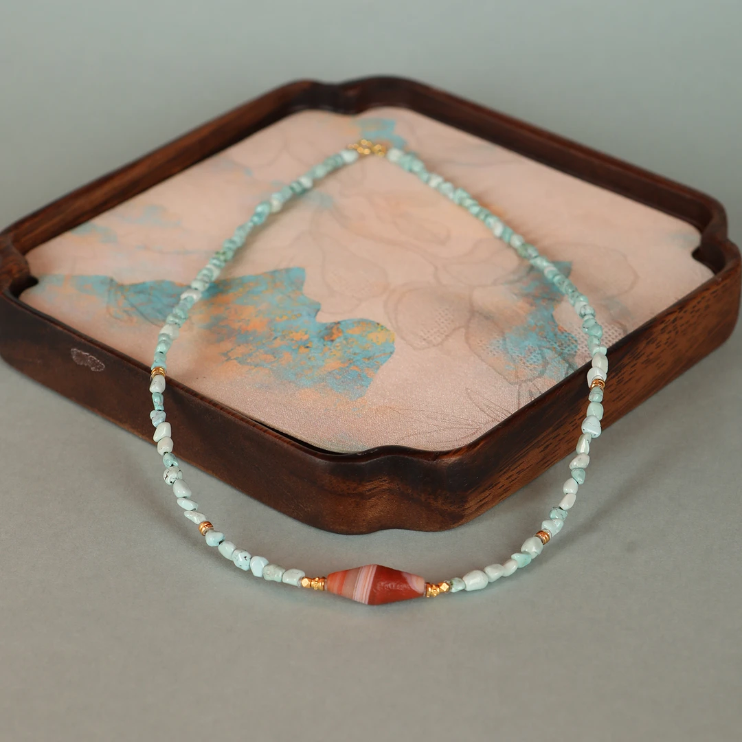 【乐小福】S925银绿松石项链多样性发货