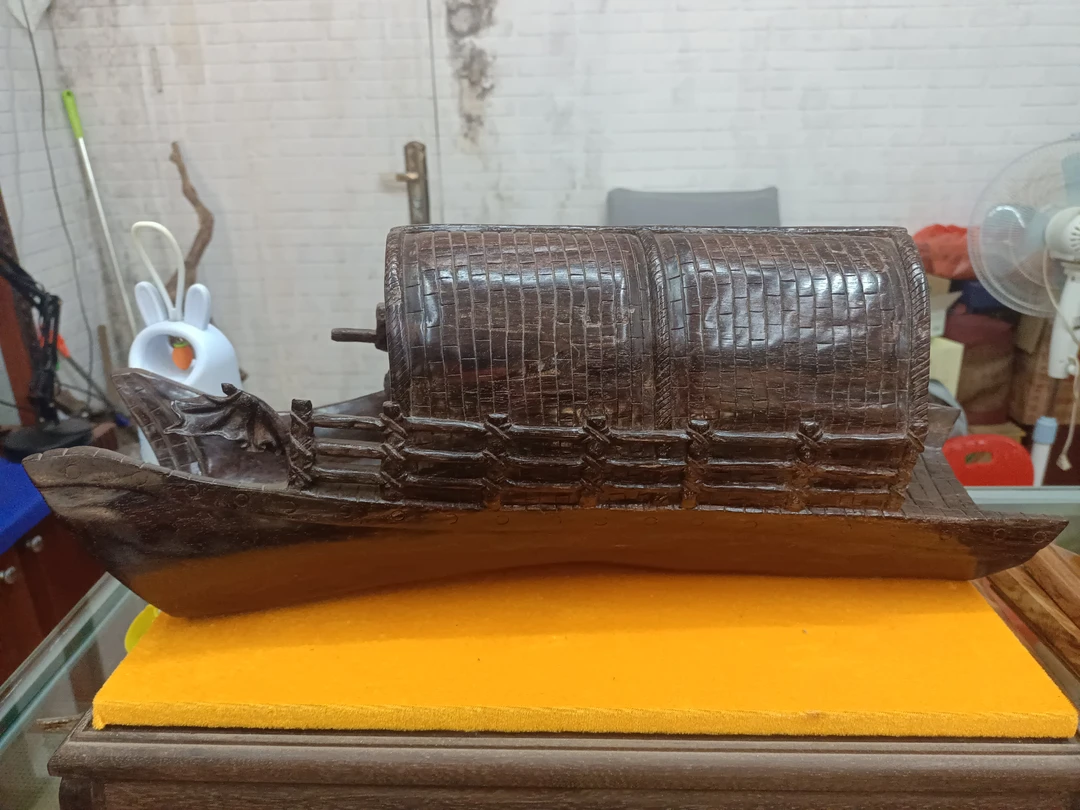 p3海南黄花梨船型摆件发一