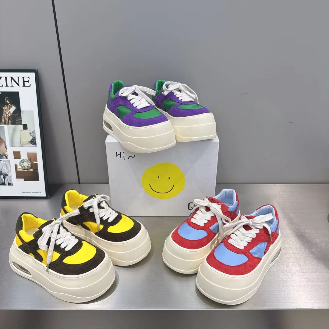 新款超轻松糕气柱厚底潮鞋时尚百搭春季低帮韩版系带鞋子