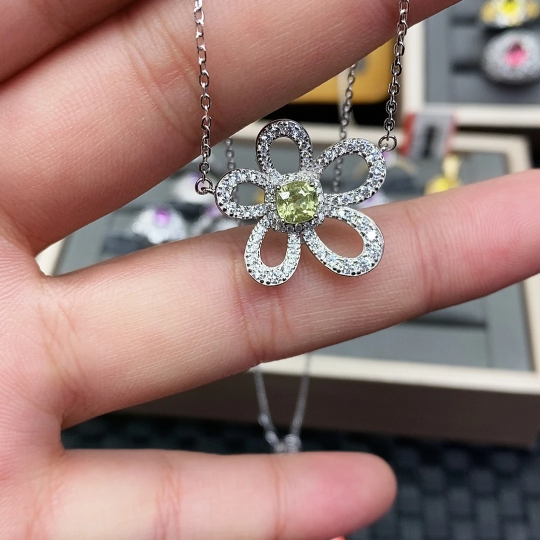 颈饰银S925镶嵌石榴石