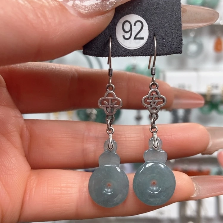 【闪购商品】翡翠耳饰银S925镶嵌耳饰