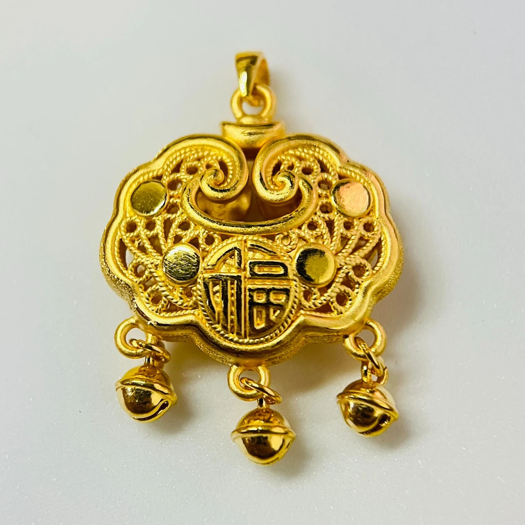 足金饰品/福字铃铛锁包（瓜子扣）/3.35/1A5B1616/q