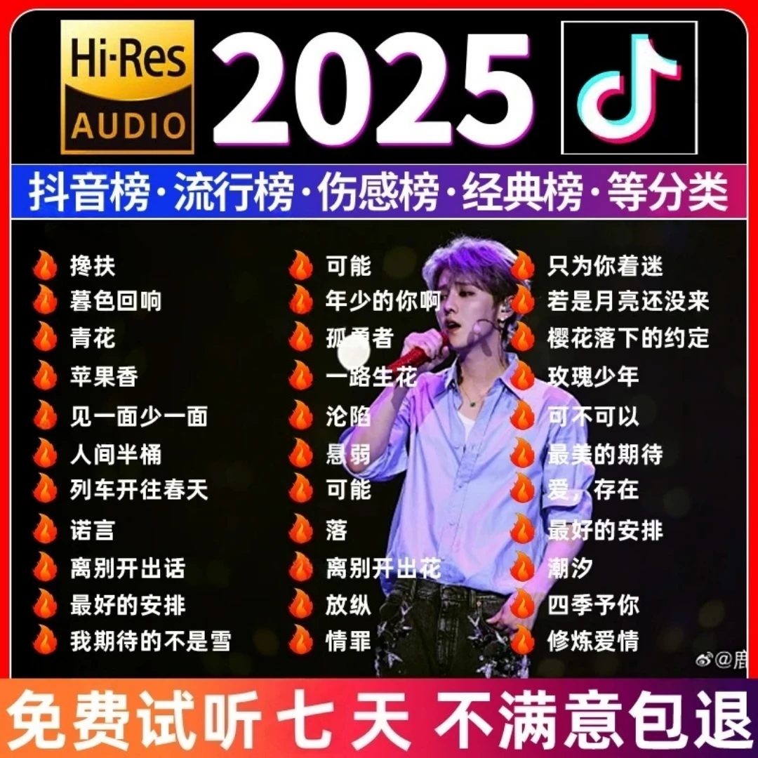 车载音乐u盘无损高音质2025款网络流行歌曲mp3mp4新歌老歌mv优盘