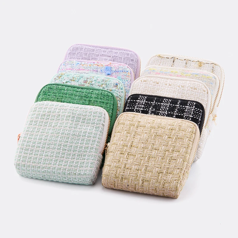 首饰袋 便携轻奢小香风拉链包布袋布包化妆包珠宝饰品收纳包装袋