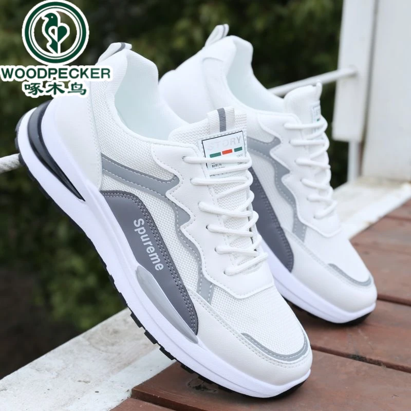 【正品】啄木鸟春季透气男鞋新款跑步小白老爹增高潮鞋百搭鞋子男款