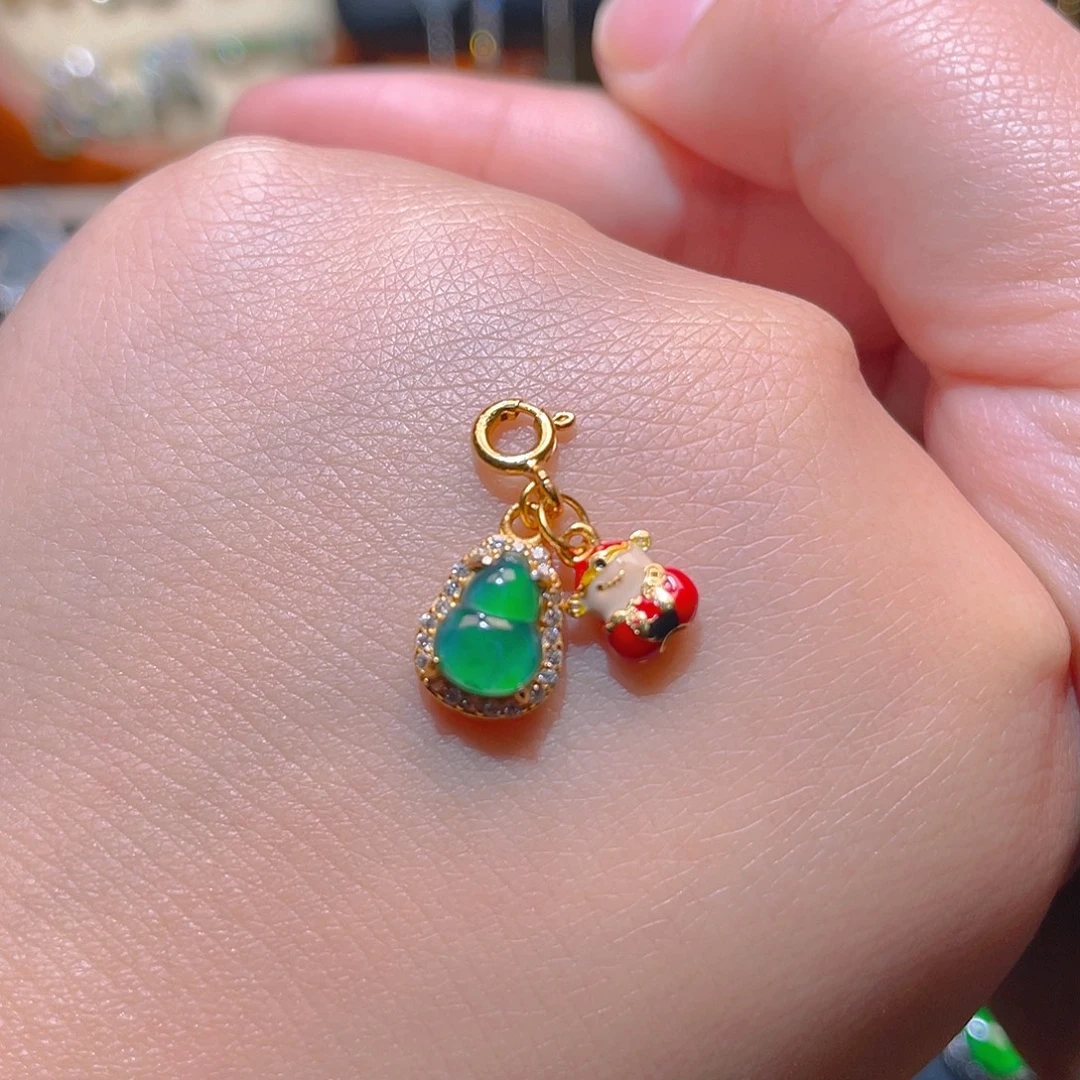 翡翠银S925镶嵌吊坠(不含链)