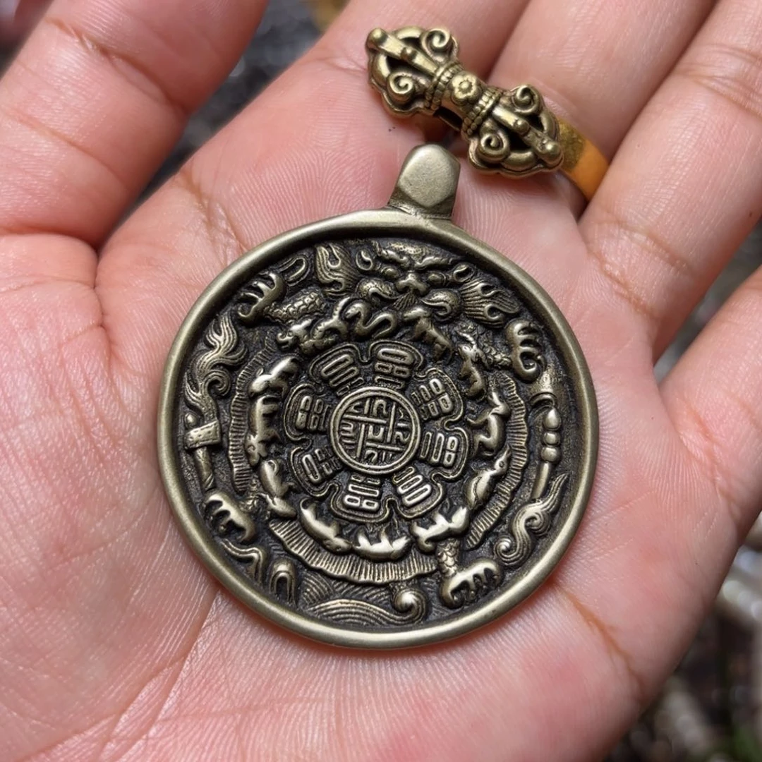 铜星月菩提吊坠项链