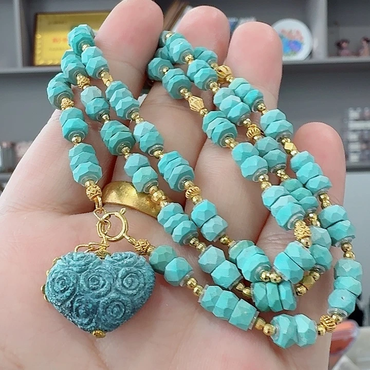 绿松石18K金镶嵌珠宝奇石