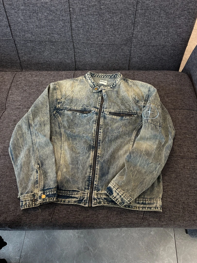 F820 日系复古刺绣水洗牛仔外套